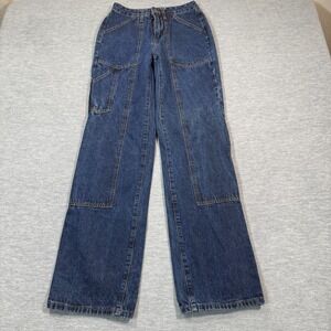 Machine Jeans Women 3 Blue Carpenter Utility‎ Y2025P Workwear Wide Leg Cotton